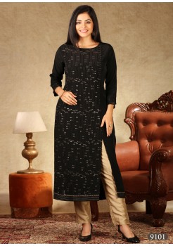 Black Georgette /Chiffon Kurti 